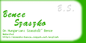 bence szaszko business card